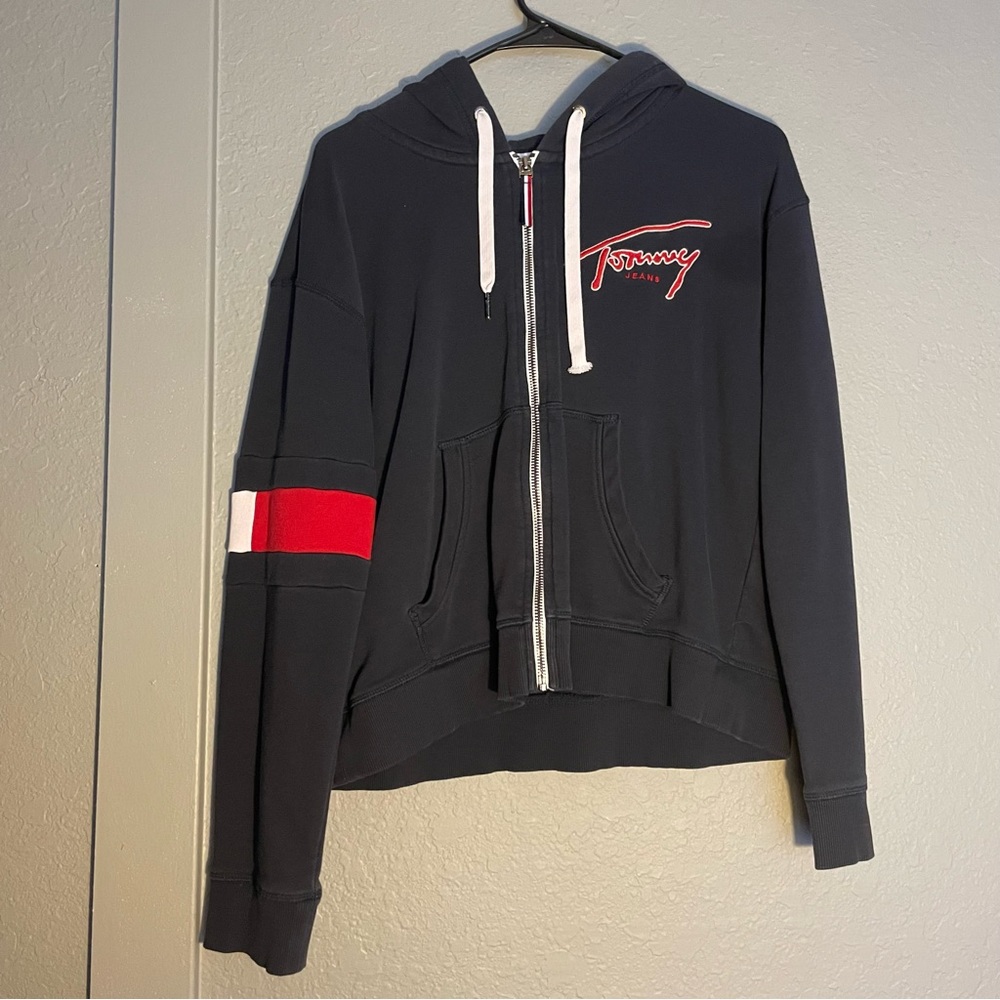 Blue Tommy Hilfiger zip up hoodie